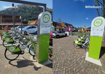 Mobilitätsstationen Seelbach und Wittelbach mit E-Bikes und E-Car