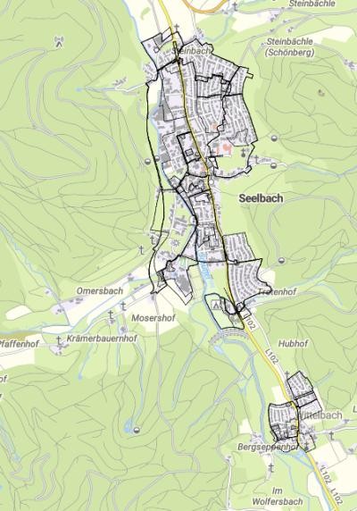 Screenshot des Bürger-Geoinformationssystems Bereich Seelbach
