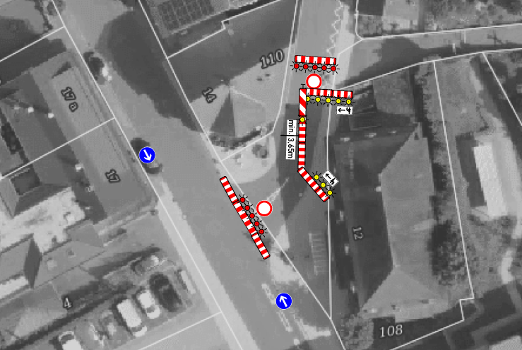 Lageplan der Sperrung Geroldseckerstraße